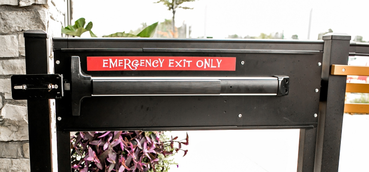 emergency push bar installation in Broders Annex