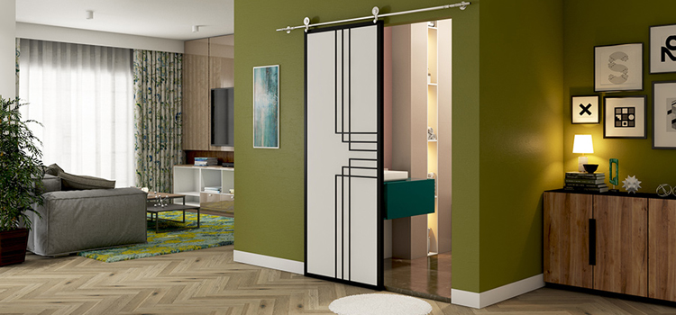 sliding bathroom door installation in Westerra